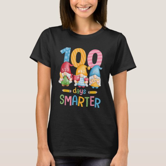 100 Dagen Slimmer 100ste Dag Van School Kabouter L T-shirt (Voorkant)