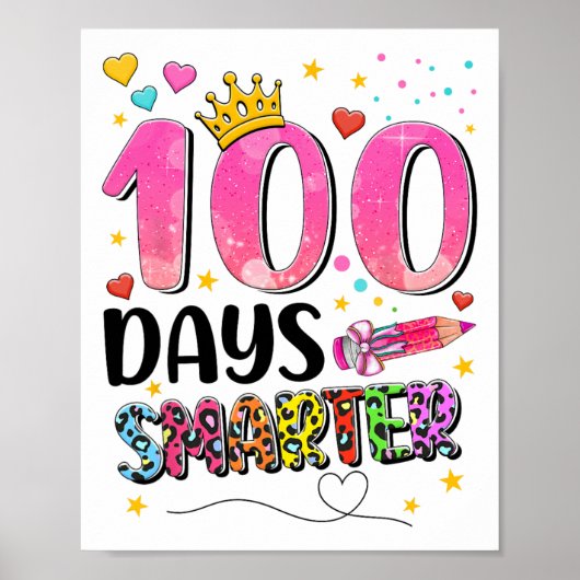 100 dagen slimmer 100ste dag van schoolpeuters Kin Poster (Voorkant)