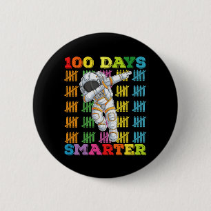 100 dagen slimmer astronaut 100e dag van school ronde button 5,7 cm