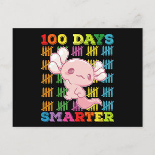 100 dagen slimmer Axolotl 100ste schooldag Briefkaart