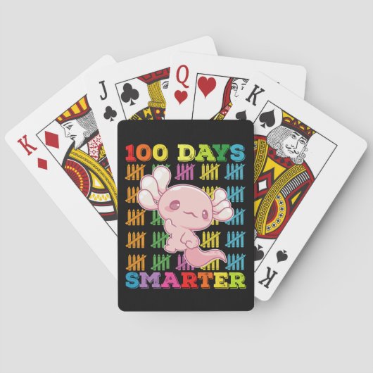 100 dagen slimmer Axolotl 100ste schooldag Pokerkaarten (Achterkant)