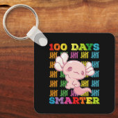 100 dagen slimmer Axolotl 100ste schooldag Sleutelhanger (Voorkant)