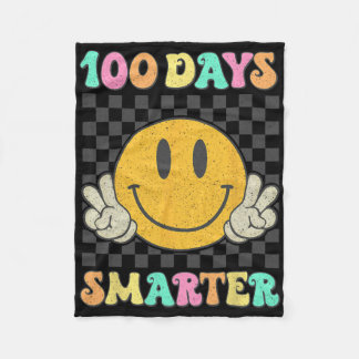 100 Dagen Slimmer Cute Glimlach Gezicht Hippie 100 Fleece Deken