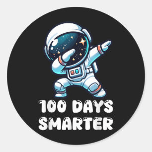 100 dagen slimmer dabbing astronaut 100ste dag van ronde sticker