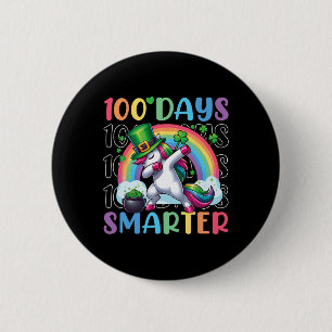 100 Dagen Slimmer Dabbing Iers Eenhoorn St Patrick Ronde Button 5,7 Cm