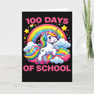 100 dagen slimmer eenhoorn Cute regenboog 100ste d Kaart