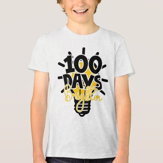 100 dagen slimmer & fijnere school Tri-Blend shirt (Voorkant)