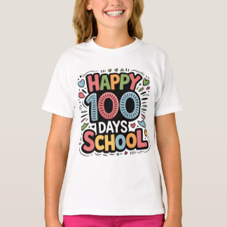 100 Dagen Slimmer – Gelukkig 100 Dagen School T-Sh T-shirt