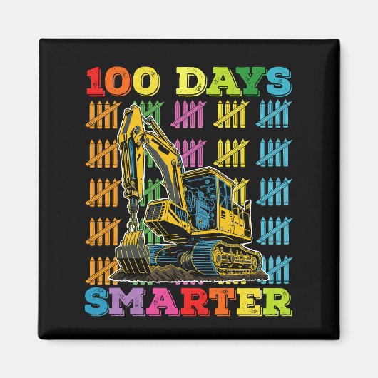 100 dagen slimmer graafmachine 100ste dag van scho magneet (Voorkant)