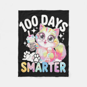 100 Dagen Slimmer Kawaii Kattenkostuum 100ste Dag  Fleece Deken