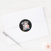 100 Dagen Slimmer Kawaii Kattenkostuum 100ste Dag Ronde Sticker (Envelop)