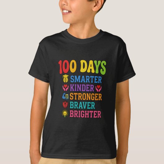 100 dagen slimmer kind dapper feller school t-shirt (Voorkant)