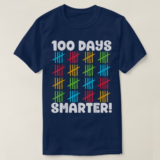 100 dagen slimmer klinken 100 dagen schoolstudent  t-shirt (Design voorkant)