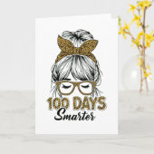 100 dagen slimmer leraren luipaardprint boog schoo kaart (Gele Bloem)