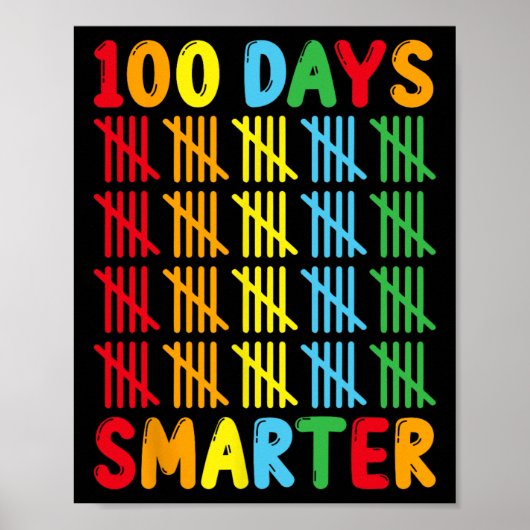100 Dagen Slimmer Leuk Tally Docent en Studenten N Poster (Voorkant)