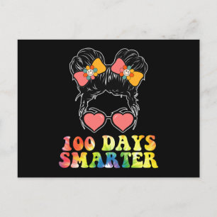 100 dagen slimmer meisjes Messy Bun School Tie Dye Briefkaart