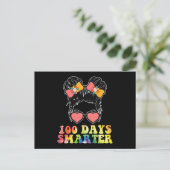 100 dagen slimmer meisjes Messy Bun School Tie Dye Briefkaart (Staand voorkant)