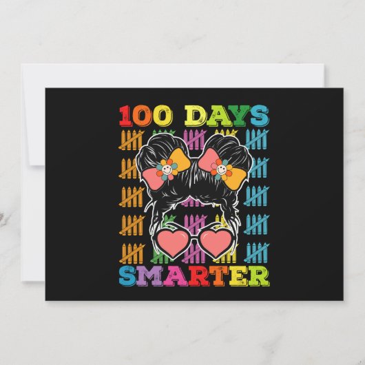 100 dagen slimmer Messy Bun 100ste dag van de scho Kaart (Voorkant)