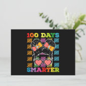 100 dagen slimmer Messy Bun 100ste dag van de scho Kaart (Staand voorkant)