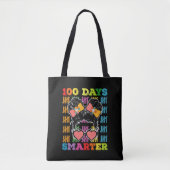 100 dagen slimmer Messy Bun 100ste dag van de scho Tote Bag (Voorkant)