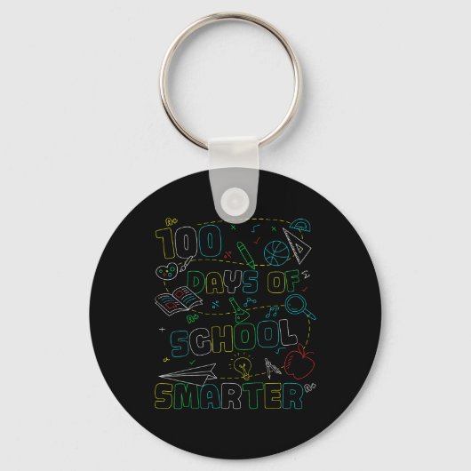 100 dagen slimmer naar school 100ste dag sleutelhanger (Voorkant)