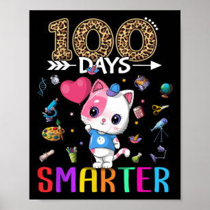 100 dagen slimmer Schattig kat meisje Gelukkig 100 Poster