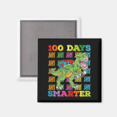 100 dagen slimmer T Rex dinosaurus 100e dag school Magneet (Voorkant / Achterkant)