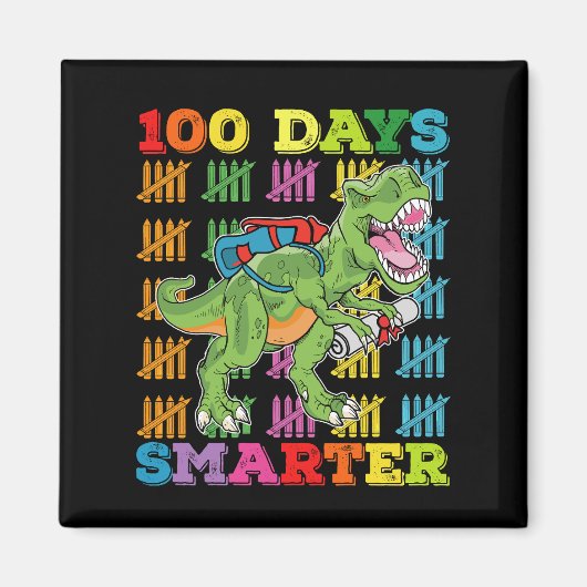100 dagen slimmer T Rex dinosaurus 100e dag school Magneet (Voorkant)