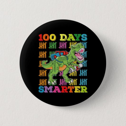 100 dagen slimmer T Rex dinosaurus 100ste dag scho Ronde Button 5,7 Cm (Voorkant)
