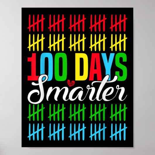 100 dagen slimmer tellen markeert 100e dag poster (Voorkant)