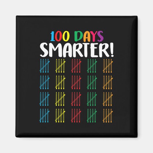 100 dagen slimmer Telling Hash Marks dagen van sch Magneet (Voorkant)