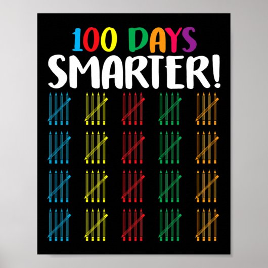 100 dagen slimmer Telling Hash Marks dagen van sch Poster (Voorkant)