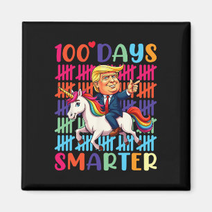 100 dagen slimmer Trump rijden op een dinosaurus T Magneet