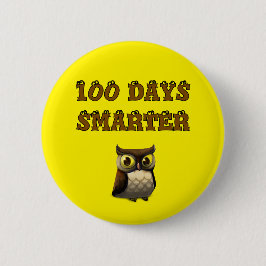100 dagen slimmer uil – 100ste dag van school ronde button 5,7 cm
