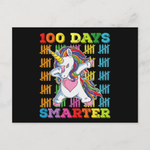 100 dagen slimmer Unicorn 100e schooldag Briefkaart
