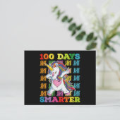 100 dagen slimmer Unicorn 100e schooldag Briefkaart (Staand voorkant)