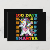 100 dagen slimmer Unicorn 100e schooldag Briefkaart (Voorkant / Achterkant)