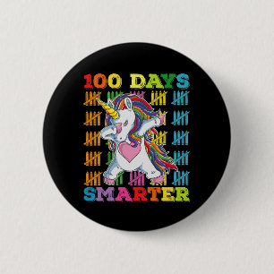 100 dagen slimmer Unicorn 100e schooldag Ronde Button 5,7 Cm
