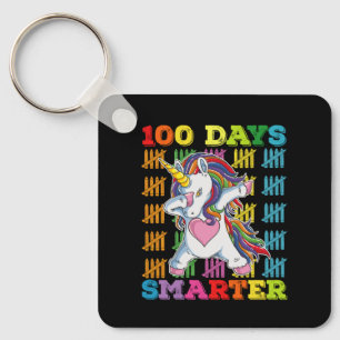 100 dagen slimmer Unicorn 100e schooldag Sleutelhanger