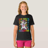 100 dagen slimmer Unicorn 100e schooldag T-shirt (Voorkant volledig)