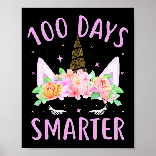 100 dagen slimmer Unicorn Kinder kostuum 100 dagen Poster (Voorkant)