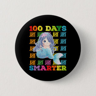 100 dagen slimmer zeemeermin 100e dag van school ronde button 5,7 cm