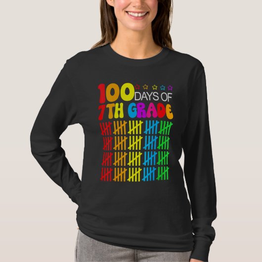100 dagen slimmer zevende klas 100e dag van school t-shirt (Voorkant)