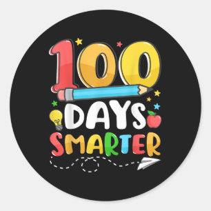 100 dagen slimmere 100e dag schoolleraar ronde sticker