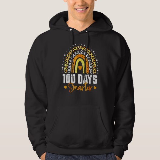 100 dagen slimmere 100e dag schoolregenboog hoodie (Voorkant)
