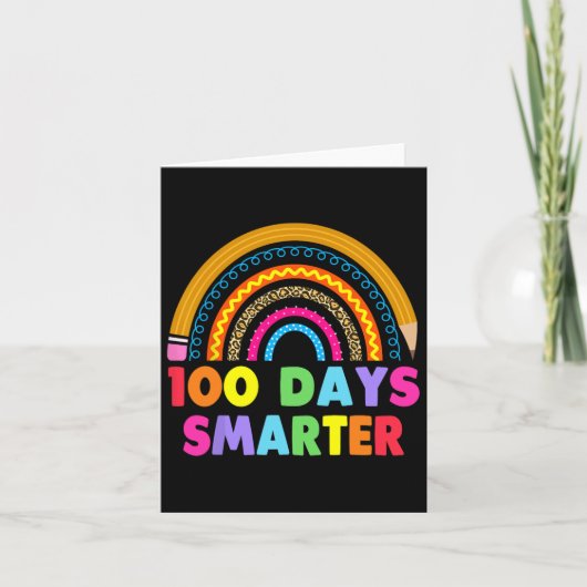 100 dagen slimmere 100e dag schoolregenboog kaart (Voorkant)