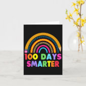 100 dagen slimmere 100e dag schoolregenboog kaart (Gele Bloem)