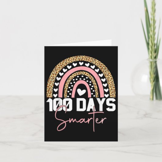 100 dagen slimmere 100e dag schoolregenboog kaart (Voorkant)