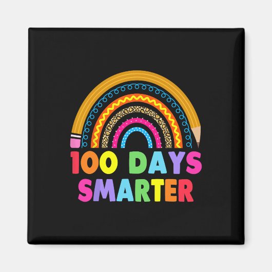 100 dagen slimmere 100e dag schoolregenboog magneet (Voorkant)