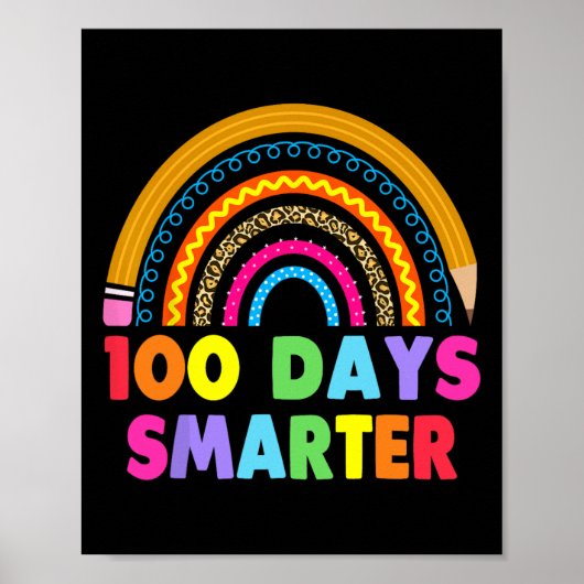 100 dagen slimmere 100e dag schoolregenboog poster (Voorkant)